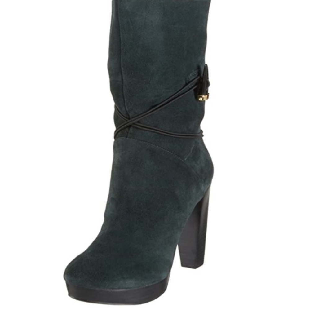 Unique House of Harlow 1960 dark Green Dyson Real Suede high heel Ankle Boots ❤️ - Picture 2 of 13